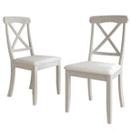 Chaises de salle à manger en bois style ferme (lot de 2) - N/A