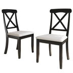 Chaises de salle à manger en bois style ferme (lot de 2) - N/A