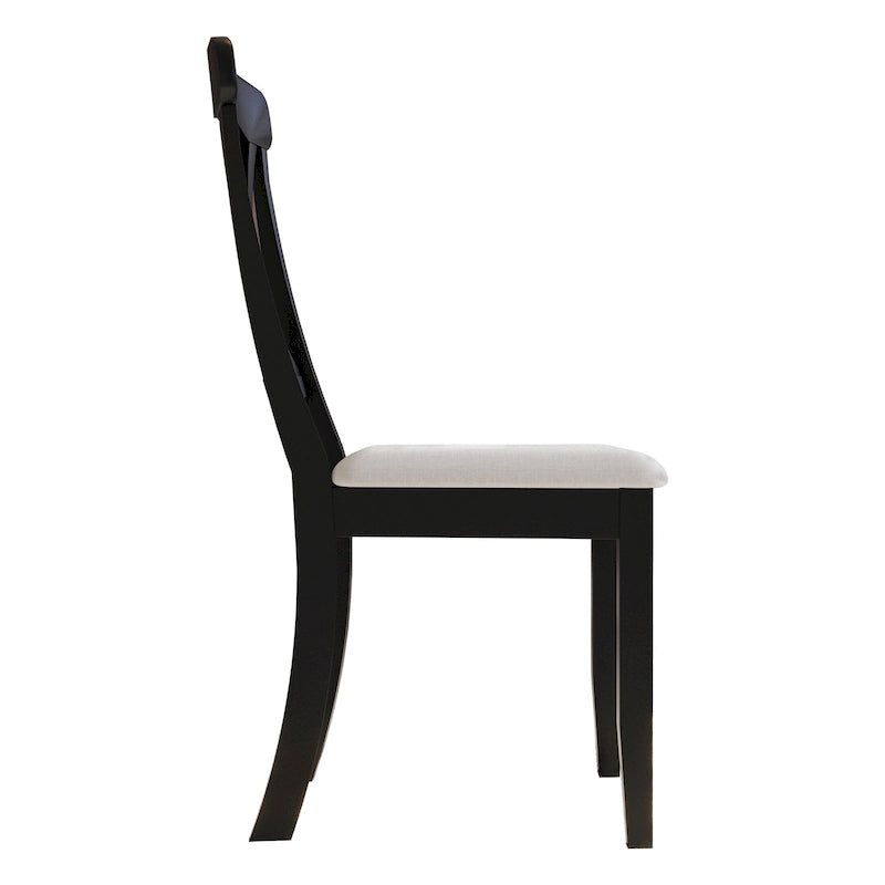 Chaises de salle à manger en bois style ferme (lot de 2) - N/A