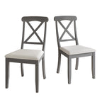 Chaises de salle à manger en bois style ferme (lot de 2) - N/A