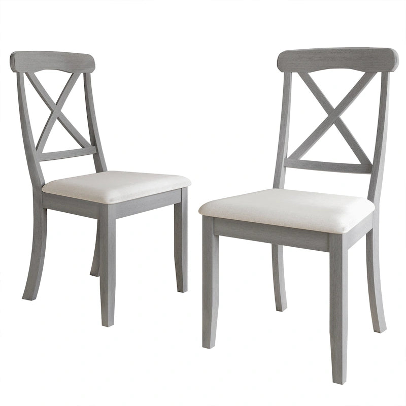 Chaises de salle à manger en bois style ferme (lot de 2) - N/A