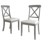 Chaises de salle à manger en bois style ferme (lot de 2) - N/A