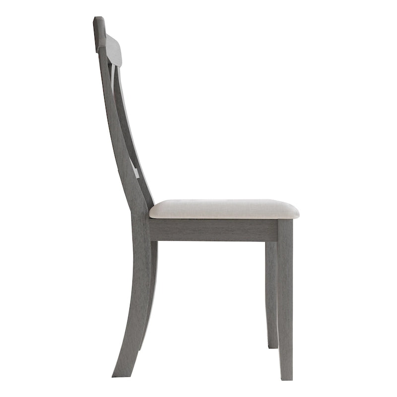 Chaises de salle à manger en bois style ferme (lot de 2) - N/A