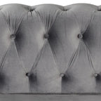 Causeuse en velours capitonnée avec clous décoratifs