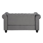 Causeuse en velours capitonnée avec clous décoratifs