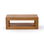 Table basse rectangulaire moderne Plank and Beam avec étagère