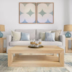 Table basse rectangulaire moderne Plank and Beam avec étagère