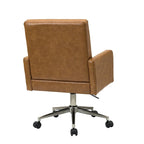 Chaise de bureau en cuir vegan réglable en hauteur avec 5 roulettes