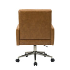 Chaise de bureau en cuir vegan réglable en hauteur avec 5 roulettes