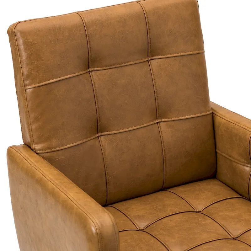 Chaise de bureau en cuir vegan réglable en hauteur avec 5 roulettes