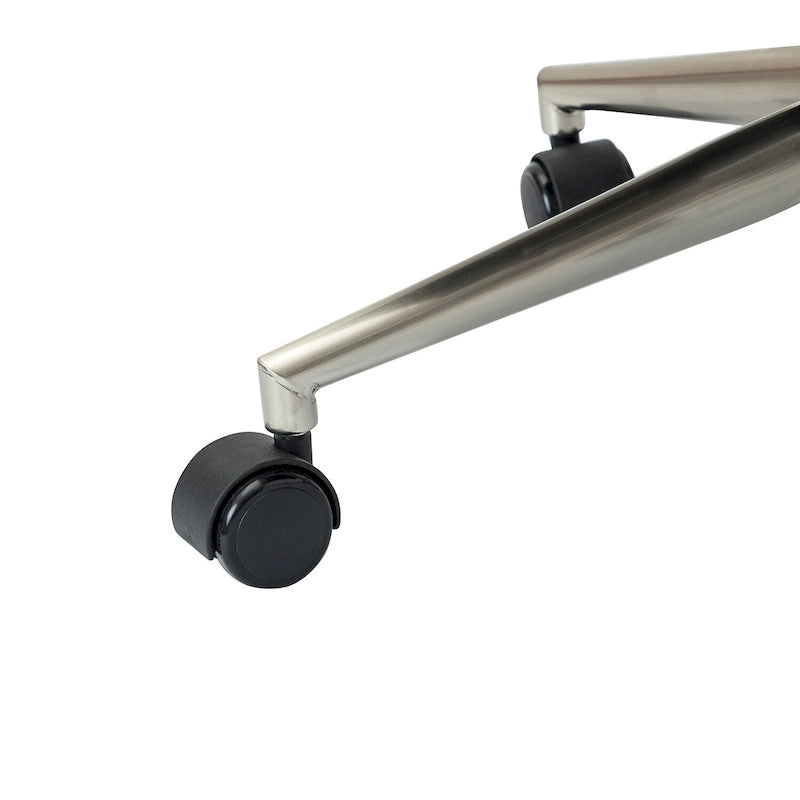 Chaise de bureau en cuir vegan réglable en hauteur avec 5 roulettes