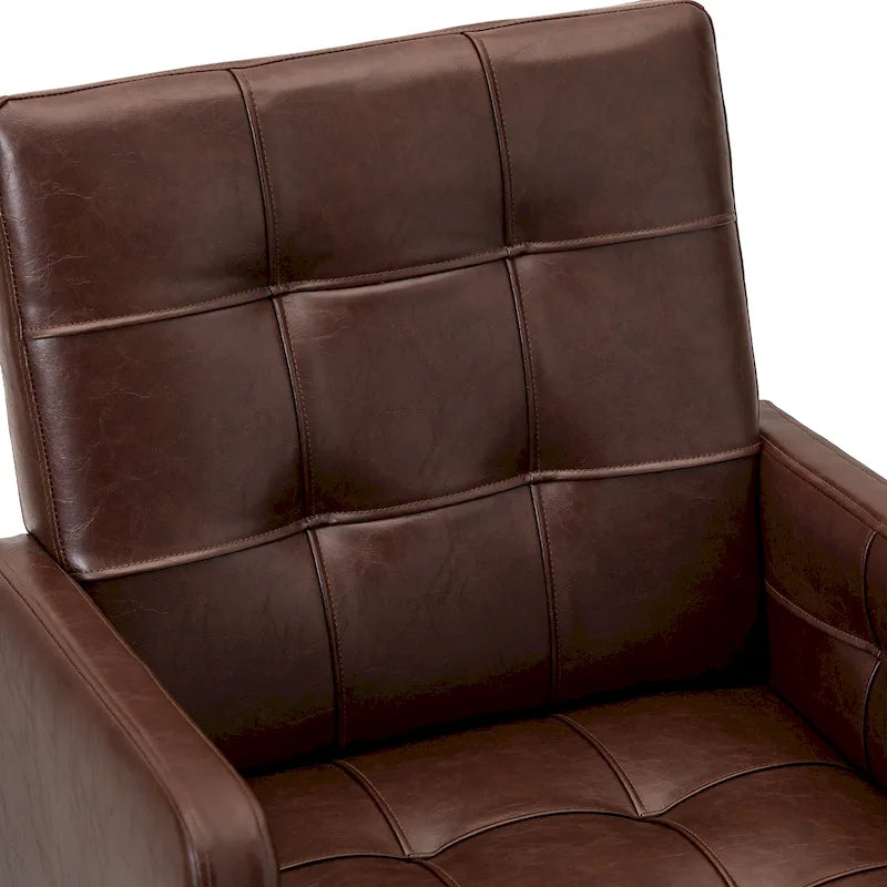 Chaise de bureau en cuir vegan réglable en hauteur avec 5 roulettes