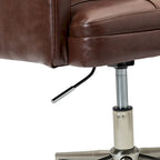 Chaise de bureau en cuir vegan réglable en hauteur avec 5 roulettes