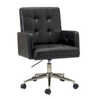Chaise de bureau en cuir vegan réglable en hauteur avec 5 roulettes
