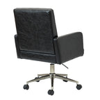 Chaise de bureau en cuir vegan réglable en hauteur avec 5 roulettes