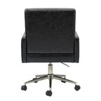 Chaise de bureau en cuir vegan réglable en hauteur avec 5 roulettes