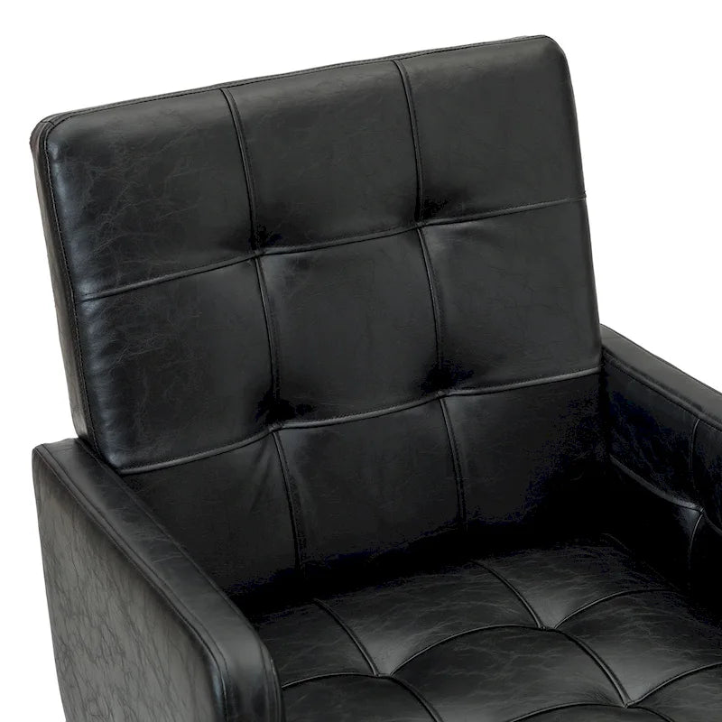 Chaise de bureau en cuir vegan réglable en hauteur avec 5 roulettes
