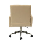 Chaise de bureau en cuir vegan réglable en hauteur avec 5 roulettes