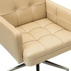Chaise de bureau en cuir vegan réglable en hauteur avec 5 roulettes