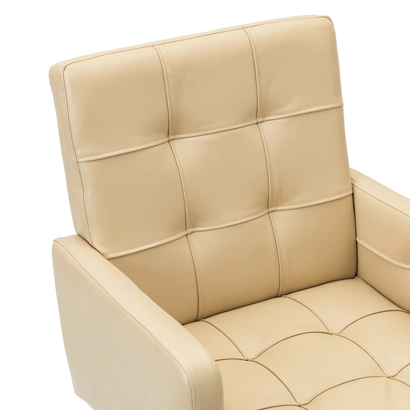 Chaise de bureau en cuir vegan réglable en hauteur avec 5 roulettes