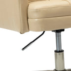 Chaise de bureau en cuir vegan réglable en hauteur avec 5 roulettes