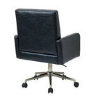 Chaise de bureau en cuir vegan réglable en hauteur avec 5 roulettes