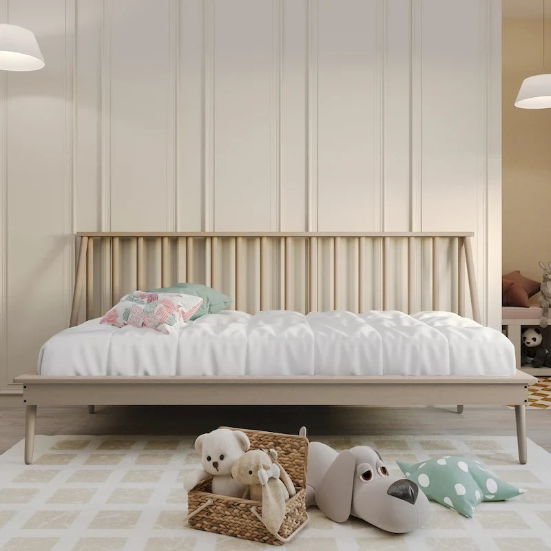 Lit de repos double en bois vintage