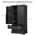 Meuble de rangement de cuisine, armoire de rangement de salle de bain autoportante avec 2 portes et tiroirs