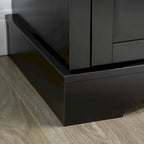 Bahut de rangement moderne avec placards, 2 tiroirs et étagères réglables, noir