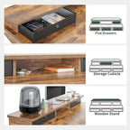 Bureau debout électrique réglable en hauteur avec 5 tiroirs, table avec étagère de rangement, bureau assis-debout
