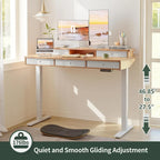 Bureau debout électrique réglable en hauteur avec 5 tiroirs, table avec étagère de rangement, bureau assis-debout