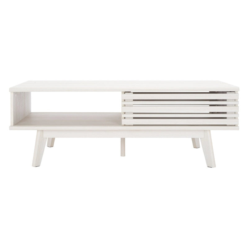 Table basse noyer 1 étagère style Mid-Century - 46 L x 23 P x 16 H - 46Lx23Px16H