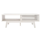 Table basse noyer 1 étagère style Mid-Century - 46 L x 23 P x 16 H - 46Lx23Px16H