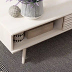 Table basse noyer 1 étagère style Mid-Century - 46 L x 23 P x 16 H - 46Lx23Px16H