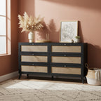 Commode noire style Mid-Century Modern