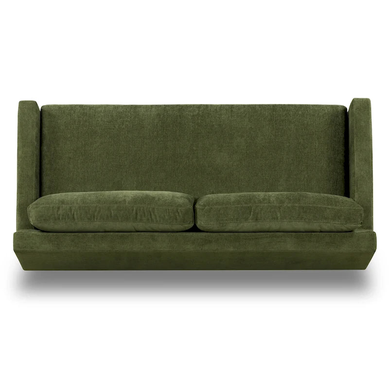 Canapé 90 en velours vert vieilli