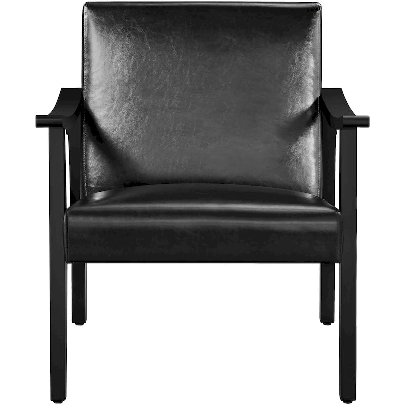 Fauteuil d'appoint rembourré en bouclette avec pieds en bois massif - 24,5 L 28 P 29 H