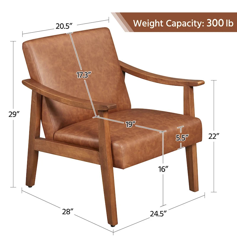 Fauteuil d'appoint rembourré en bouclette avec pieds en bois massif - 24,5 L 28 P 29 H