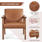 Fauteuil d'appoint rembourré en bouclette avec pieds en bois massif - 24,5 L 28 P 29 H