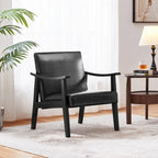 Fauteuil d'appoint rembourré en bouclette avec pieds en bois massif - 24,5 L 28 P 29 H