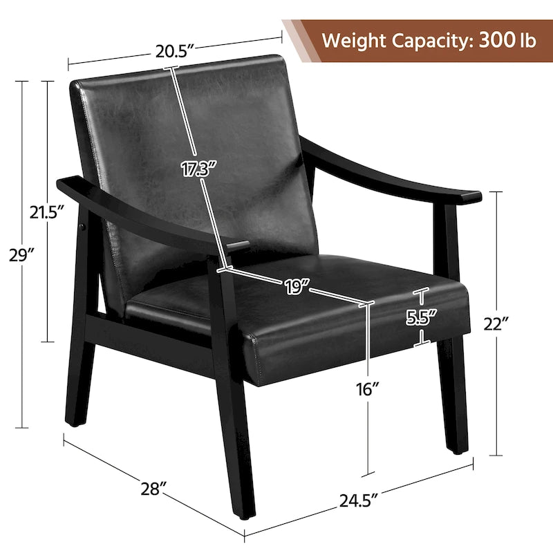 Fauteuil d'appoint rembourré en bouclette avec pieds en bois massif - 24,5 L 28 P 29 H