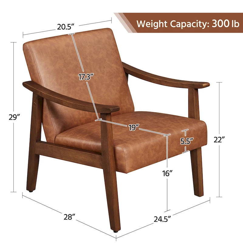 Fauteuil d'appoint rembourré en bouclette avec pieds en bois massif - 24,5 L 28 P 29 H