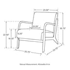 Fauteuil d'appoint moderne en similicuir avec oreiller, style milieu de siècle - 25,75 l. x 33,75 P. x 30,75 H.