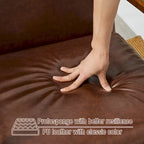 Fauteuil d'appoint moderne en similicuir avec oreiller, style milieu de siècle - 25,75 l. x 33,75 P. x 30,75 H.