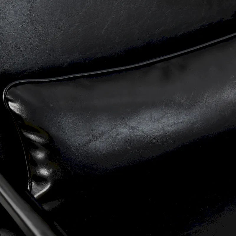 Fauteuil d'appoint moderne en similicuir avec oreiller, style milieu de siècle - 25,75 l. x 33,75 P. x 30,75 H.