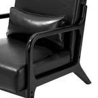Fauteuil d'appoint moderne en similicuir avec oreiller, style milieu de siècle - 25,75 l. x 33,75 P. x 30,75 H.