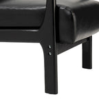 Fauteuil d'appoint moderne en similicuir avec oreiller, style milieu de siècle - 25,75 l. x 33,75 P. x 30,75 H.