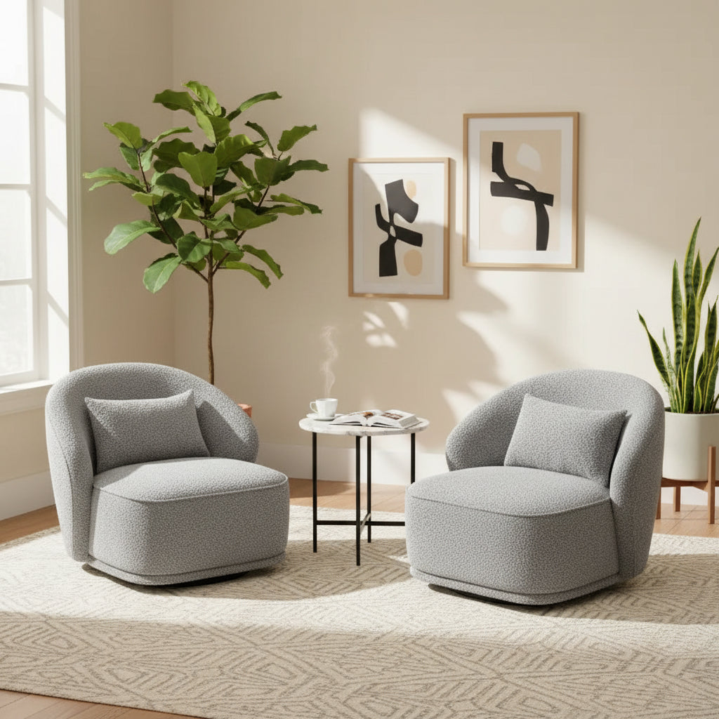 Fauteuil pivotant rembourré 33 W (lot de 2)