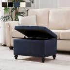 Banc de rangement ottoman capitonné, Repose-pieds rectangulaire