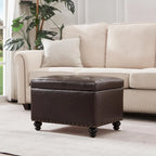 Banc de rangement ottoman capitonné, Repose-pieds rectangulaire